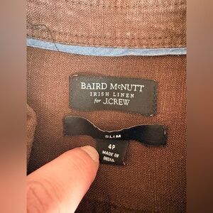J.Crew Dark Brown Irish Linen Shirt